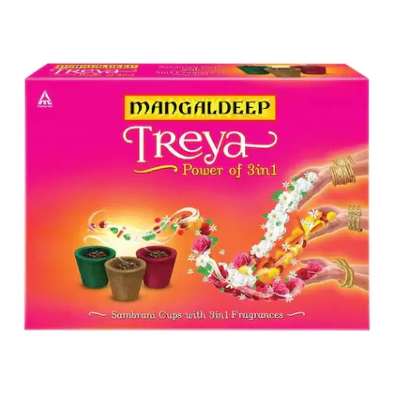 Mangaldeep Treya 3 In 1 Cup Sambrani